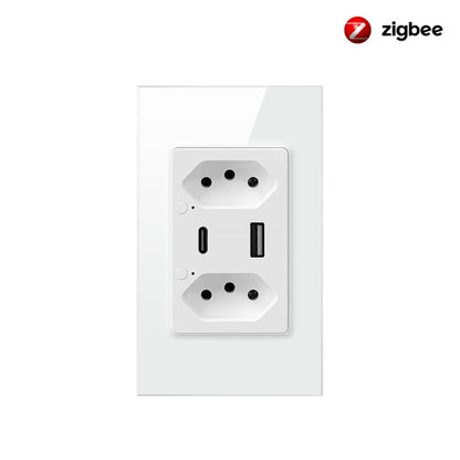 Smart Wall Socket with USB Fast Charging and Voice Control