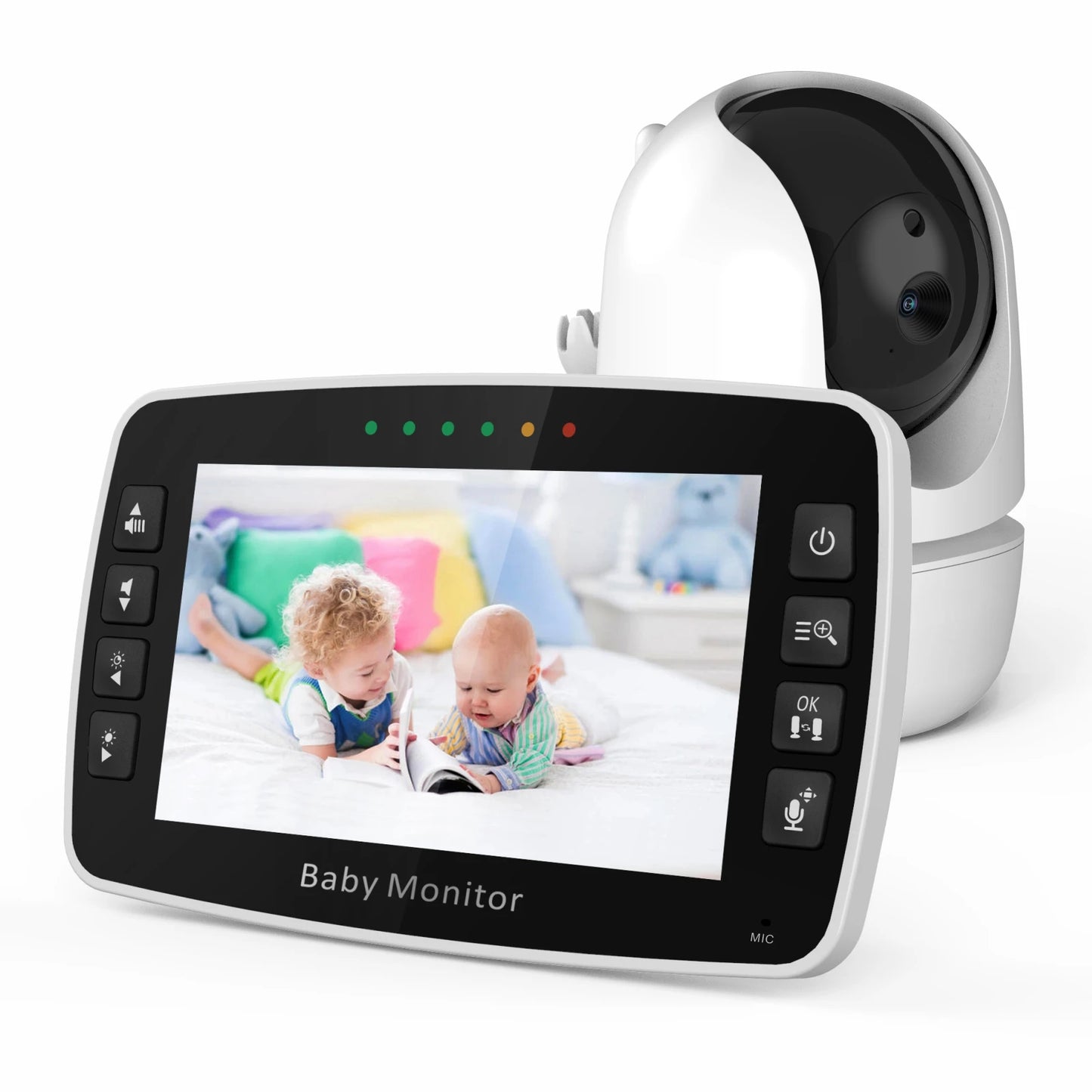Wireless Baby Monitor with IPS Screen PTZ Camera and Temperature Display