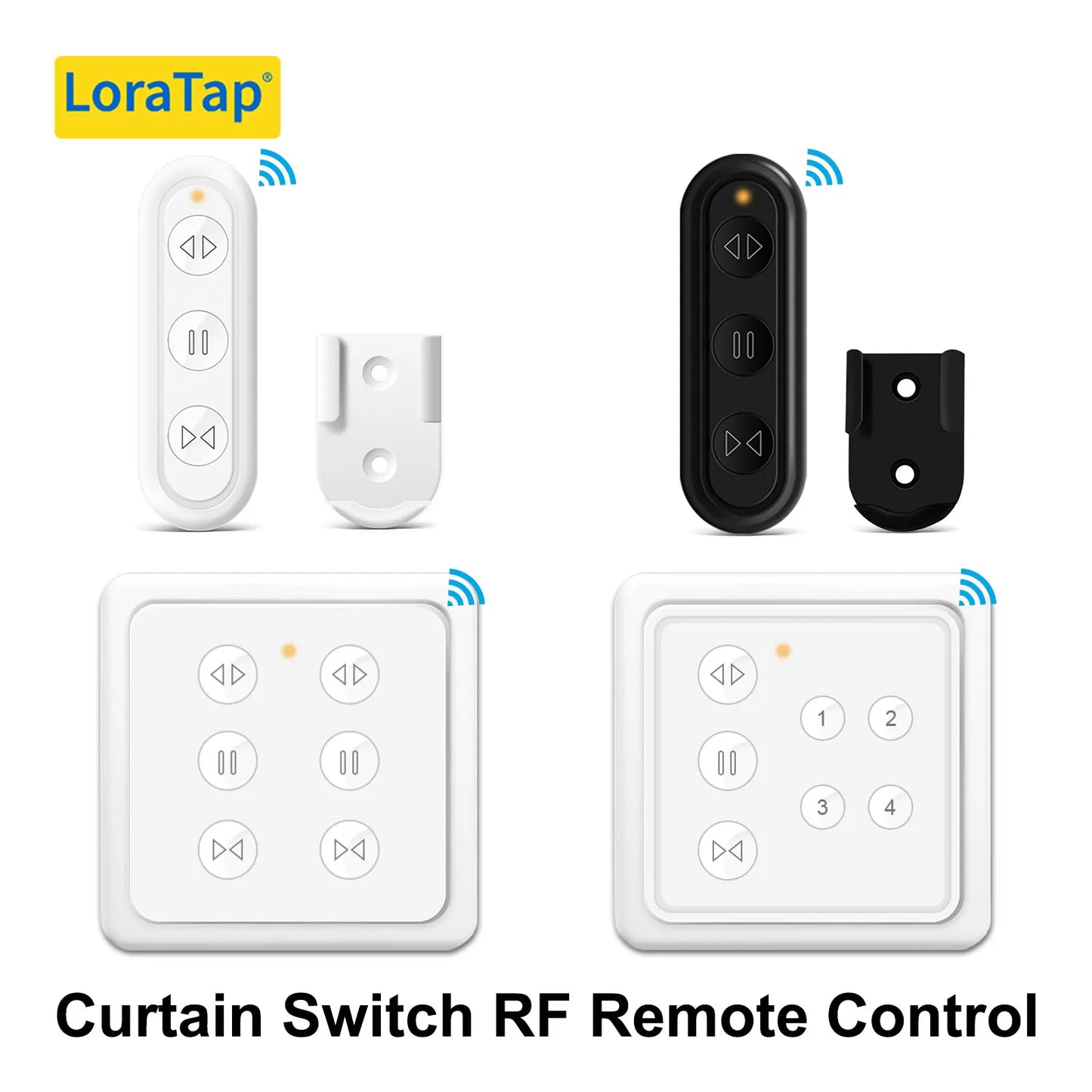 LoraTap RF 868Mhz 1,2,4 Channels Portable and Mountable Remote Control for Curtain Roller Shutter Blinds Switch - Home Smart Direct