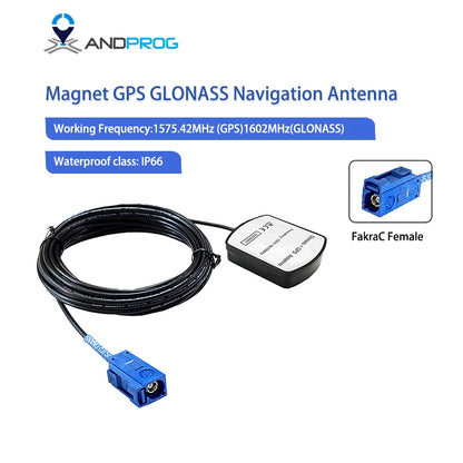 Waterproof Magnetic GPS GLONASS Antenna with Fakra Connector