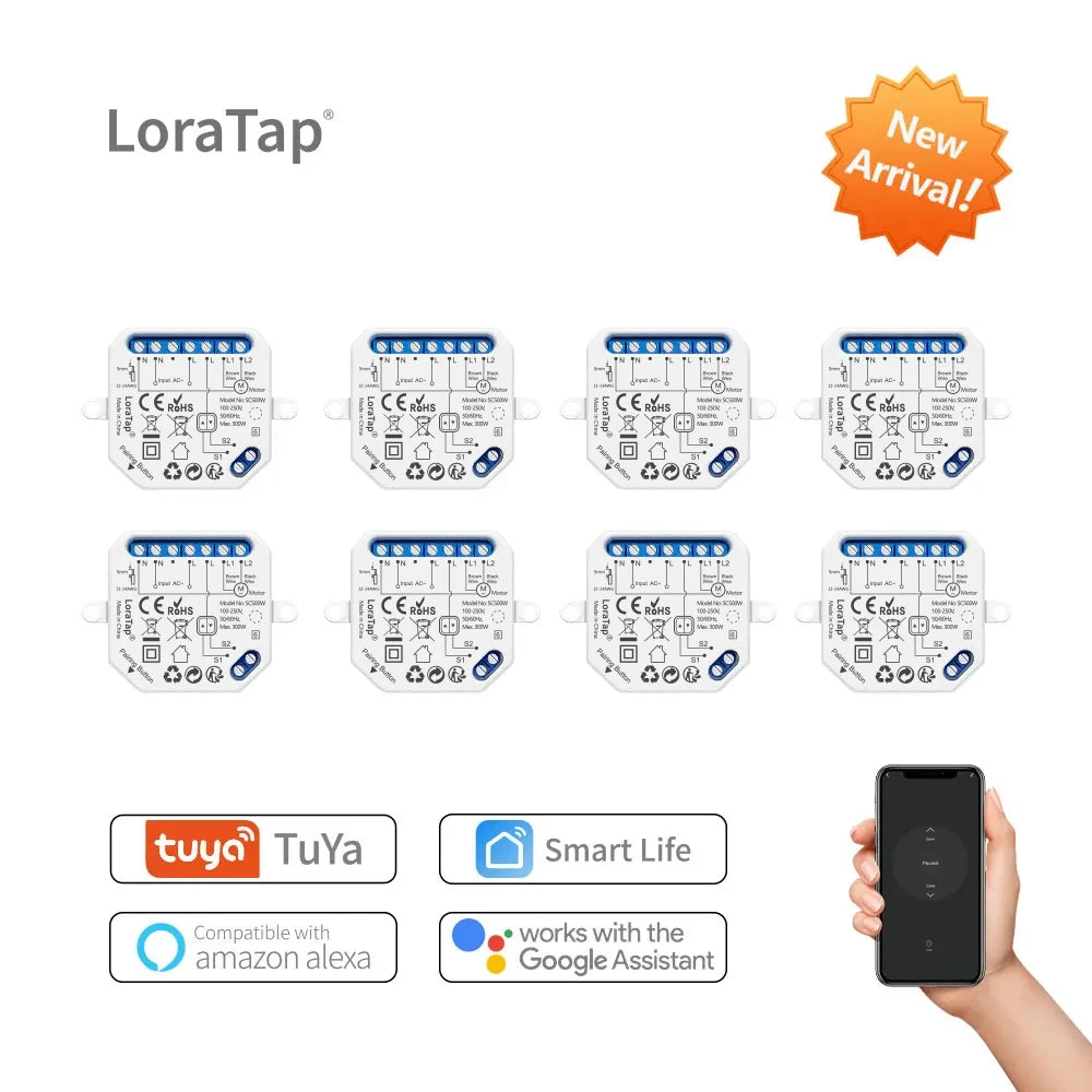Tuya Smart Life WiFi Blind Curtain Switch Module for Rolling Shutter Google Home Alexa Voice Control App Timer DIY LoraTap - Home Smart Direct