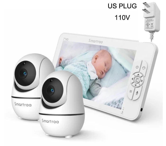 Split Screen Video Baby Monitor with Dual Cameras and Remote Control