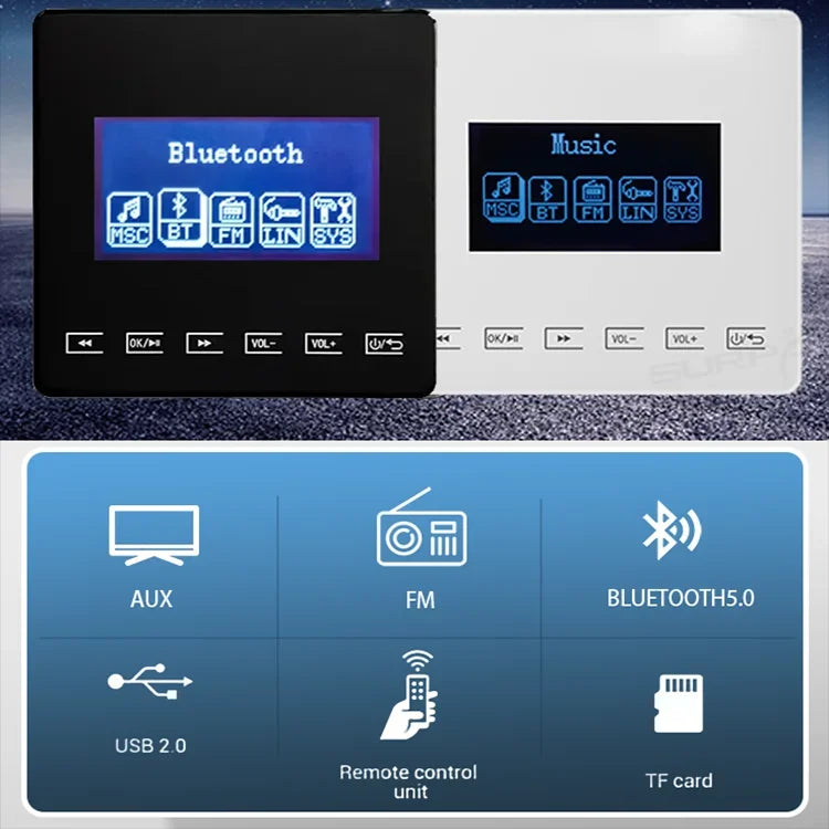 Bluetooth Wall Amplifier Touch Music Player with FM Radio - Home Smart Direct