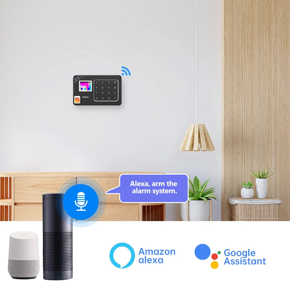 KERUI New Appearance W184 Home Alarm 4G /WiFi Alarm System Black Security Protection for House Tuya Smart App Remote Control - Home Smart Direct