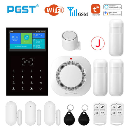 PGST PG109 Smart Tuya Alarm System 4.3 inch Screen WIFI GSM Burglar Home Security With Temperature and Humidity Function - Home Smart Direct