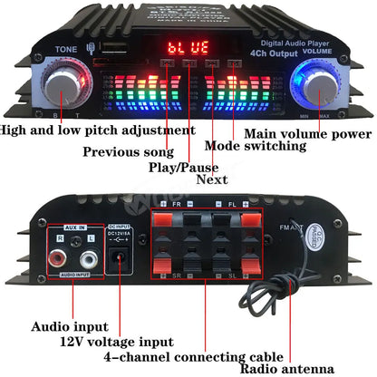 HiFi Audio Amplifier with Bluetooth Karaoke Player - Home Smart Direct