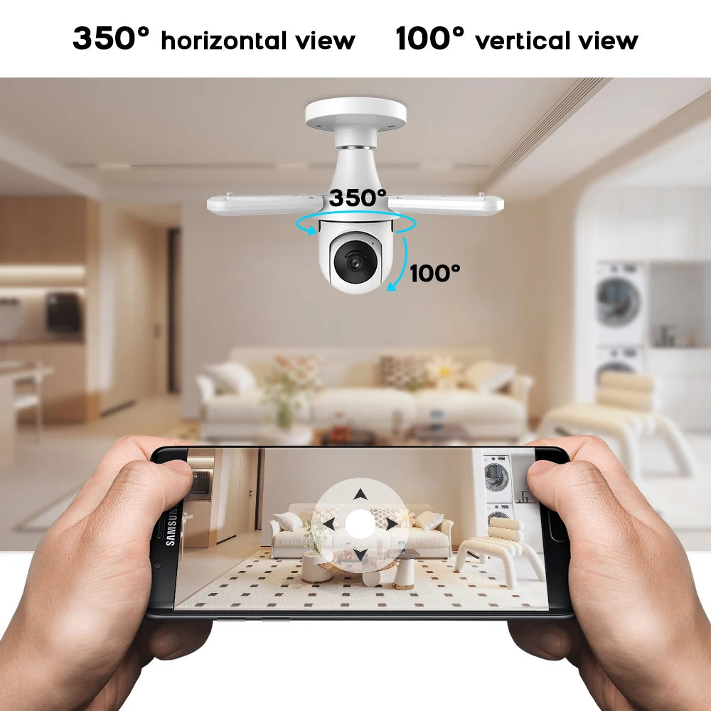 PGST 3MP HD Tuya WiFi PTZ Security Camera Garden Light Bulb Surveillance Camera CCTV 2-Way Audio Night Vision Humanoid Tracking - Home Smart Direct