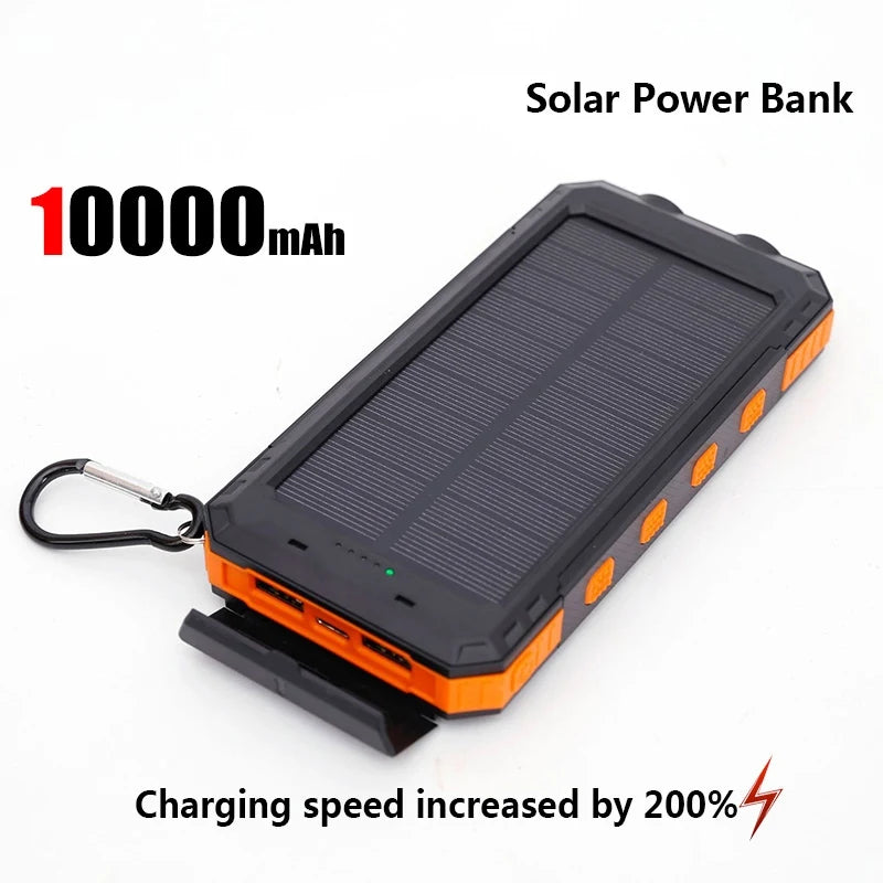Solar Power Bank Portable Charger with Light for Outdoor Use