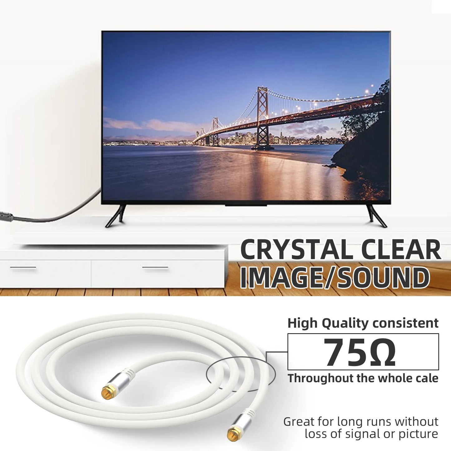 High Speed RG6 Coaxial Cable for Internet and TV