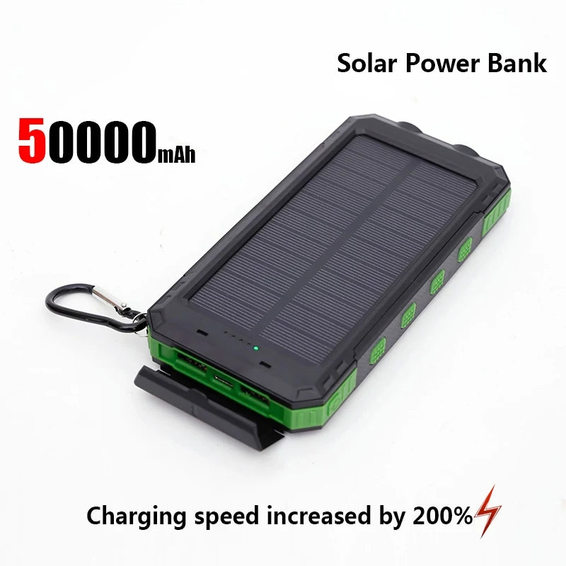 Solar Power Bank Portable Charger with Light for Outdoor Use