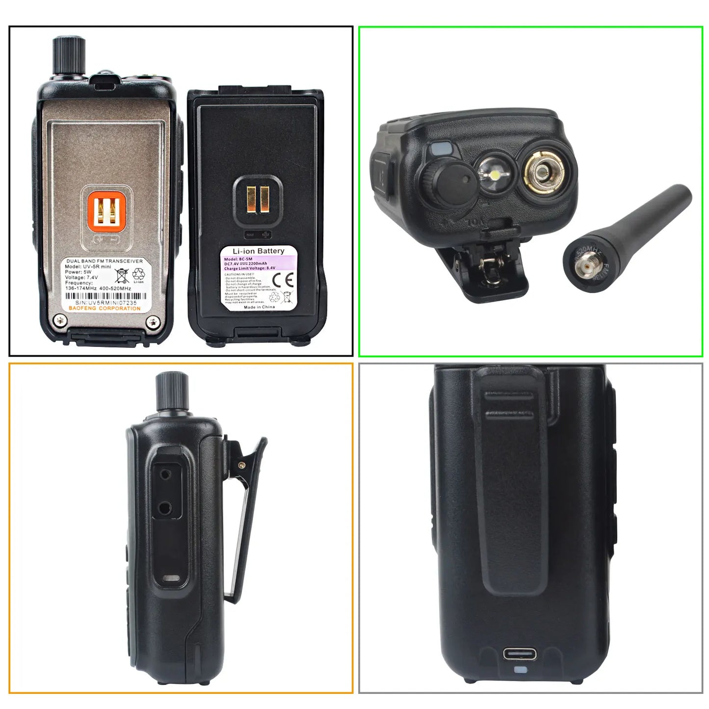 Compact Dual PTT Walkie Talkie Set with Air Band Reception