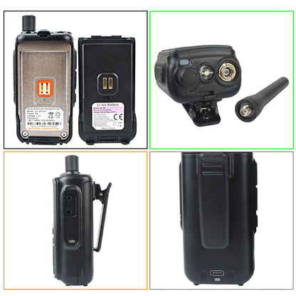 Compact Dual PTT Walkie Talkie Set with Air Band Reception