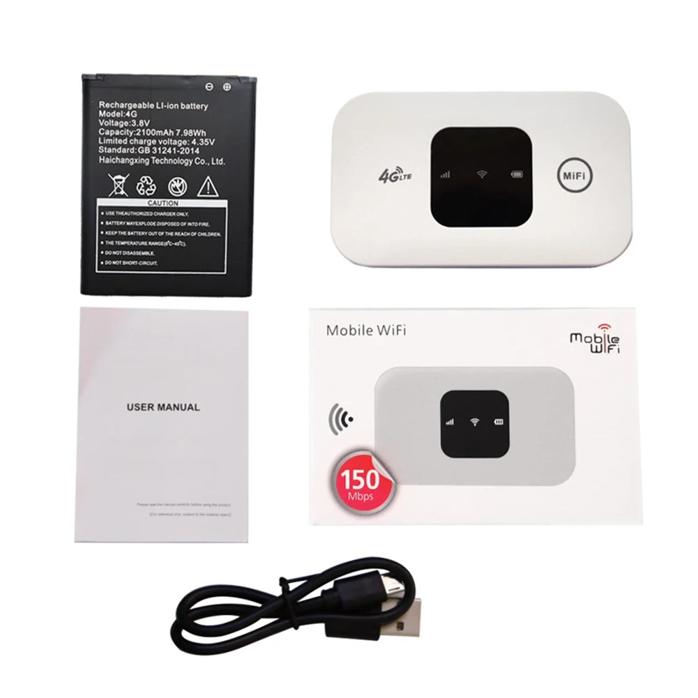 150Mbps Pocket 4G WiFi Router Wireless Hotspot with SIM Card Slot