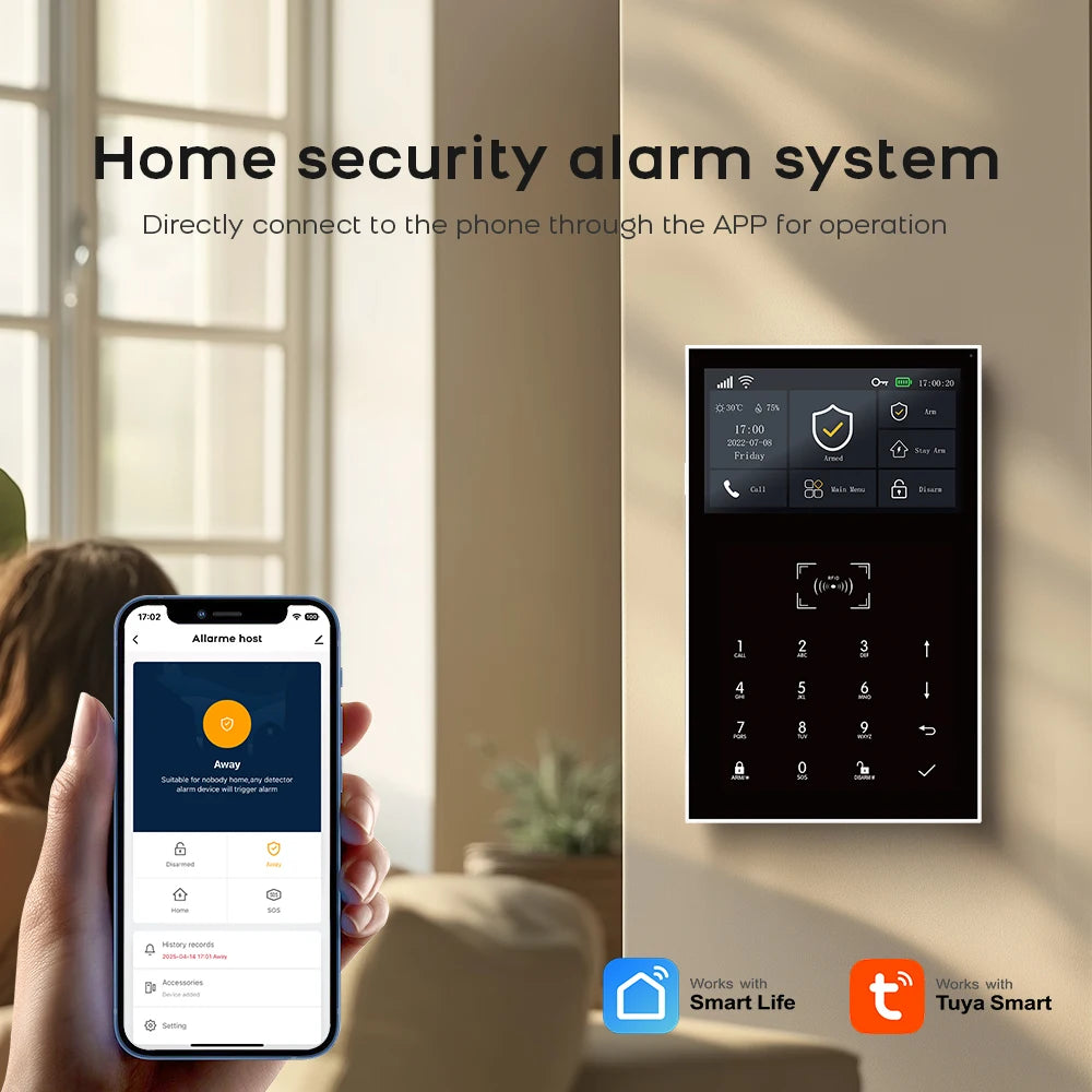 PGST WiFi 2G GSM Home Alarm System Tuya Security Protection Alarm Security System Kit Smart Life Automation Motion Door Sensor - Home Smart Direct