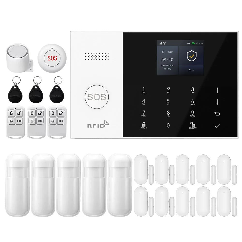 PGST 4G WiFi Smart Life Alarm Security System Kit Set Tuya Alexa Home Automation Alarm Security Protection Door Motion Detector - Home Smart Direct