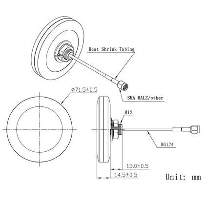 Mini GPS GLONASS Patch Antenna with IPX Connector