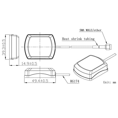 Waterproof Magnetic GPS GLONASS Antenna with Fakra Connector