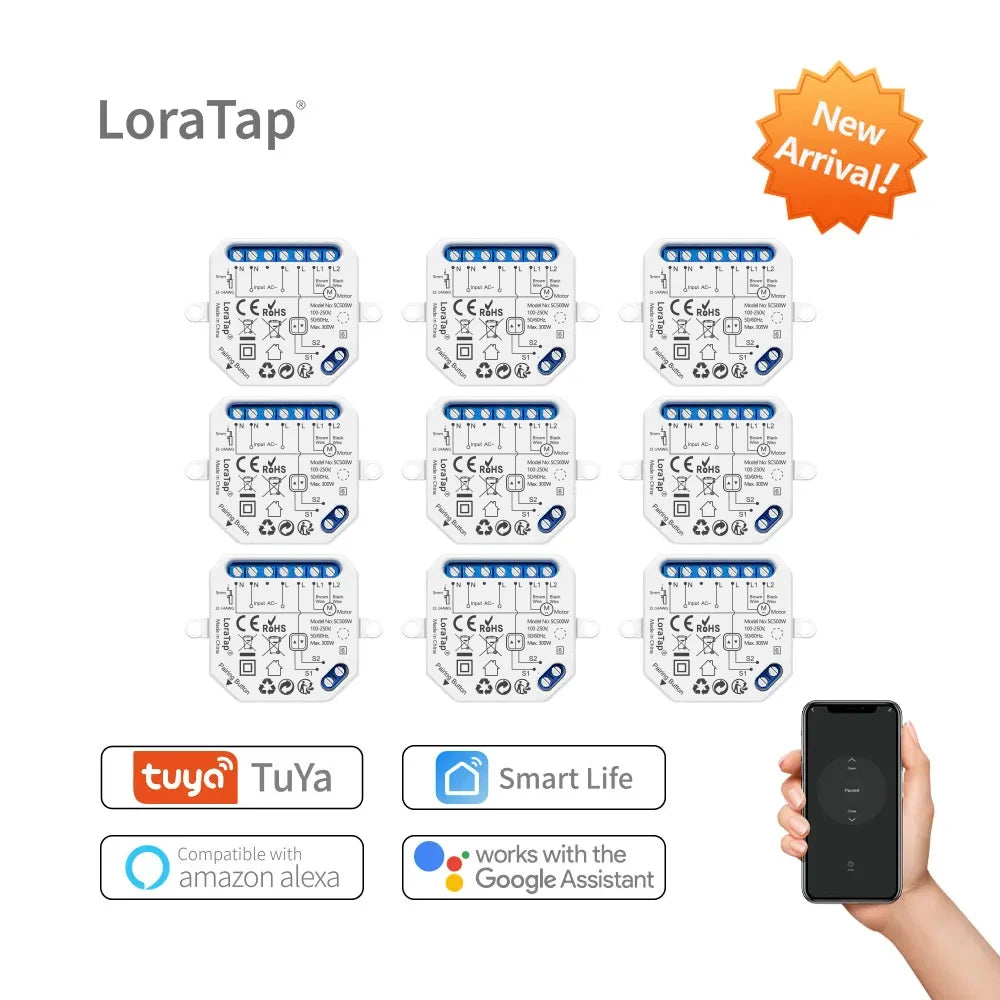 Tuya Smart Life WiFi Blind Curtain Switch Module for Rolling Shutter Google Home Alexa Voice Control App Timer DIY LoraTap - Home Smart Direct