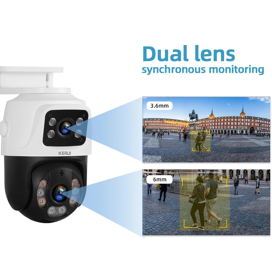 KERUI Outdoor Wireless 4MP 6MP 8MP PTZ POE IP Camera Home Security CCTV Video Surveillance Camera Human Detection 4CH 8CH NVR - Home Smart Direct