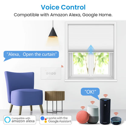 LoraTap ZigBee 3.0 Tuya Smart Life Roller Shutter Curtain Light US Switch for Motorized Blinds Work for Alexa Google Home - Home Smart Direct