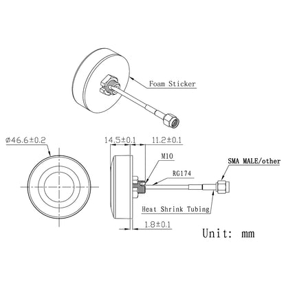 Waterproof Screw Mount GPS GNSS Antenna with SMA Fakra Connector