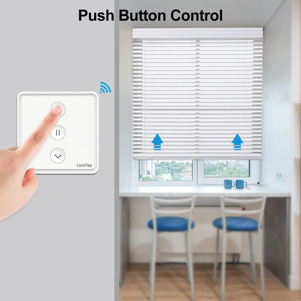 LoraTap Roller Shutter Curtains Blinds Push Button Switch Tuya Smart Life Electric Motor Engine Connected WiFi Alexa Google Home - Home Smart Direct