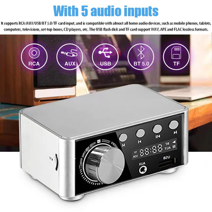 Mini HiFi Bluetooth Power Amplifier with USB AUX Input - Home Smart Direct