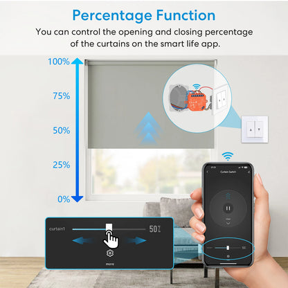 ZigBee Roller Shutter Blinds Curtain Switch Tuya Smart Life Percentage Progress Timer Voice Control Google Assistant Alexa - Home Smart Direct