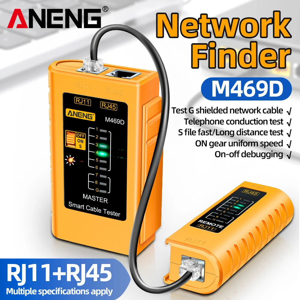 Professional LAN Cable Tester RJ45 RJ11 RJ12 CAT5 UTP Networking Tool