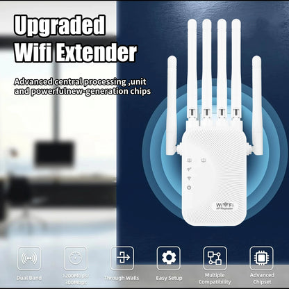 1200Mbps Dual Band WiFi Amplifier Wireless Network Extender Signal Booster