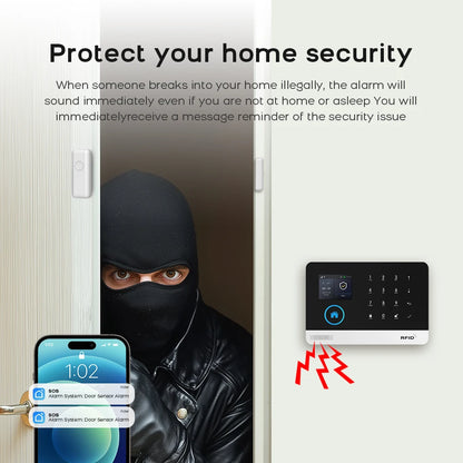 PGST WiFi 4G Tuya Smart Life Home Alarm Security System Set Kit Alexa Automation Alarm Security Protection Door Motion Detector - Home Smart Direct