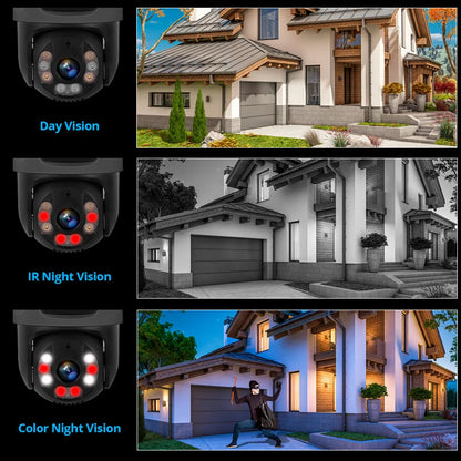 KERUI 6MP POE Surveillance System Dual Lens PTZ POE Security Camera System 16CH NVR Video Surveillance Kit XMEYE Two Way Audio - Home Smart Direct