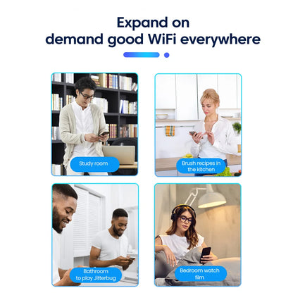 Dual Band 2.4G WiFi Repeater Wireless Signal Booster Extender with WPS