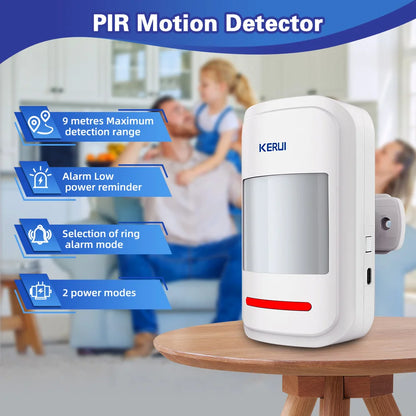 KERUI PIR Motion Alarm with Remote Wireless 433MHz Infrared Motion Sensor Detector Alarm/Doorbell Two Modes SOS for Elders Home - Home Smart Direct