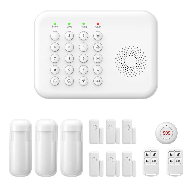 PGST WiFi GSM Security Protection Alexa Tuya Smart Life Home Automation Motion Door Magnetic Sensor Alarm Security System Kit - Home Smart Direct