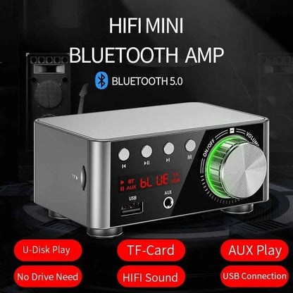 Mini HiFi Bluetooth Power Amplifier with USB AUX Input - Home Smart Direct