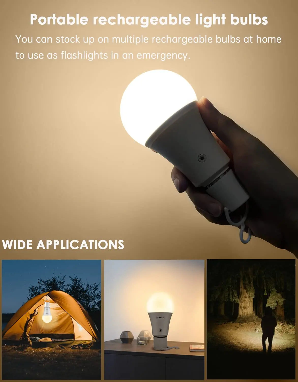 Rechargeable LED Bulb with Remote Dimmable Emergency Backup - Home Smart Direct