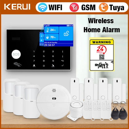 KERUI G30 House Alarm System Tuya Smart Burglar Alarm with Temperature/Humidity Display Support Alexa PIR Detector Door Sensor - Home Smart Direct
