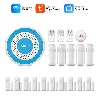 PGST WiFi Alexa Tuya Smart Life Home Alarm Security System Kit Home Automation Alarm Security Protection Door Motion Sensor - Home Smart Direct