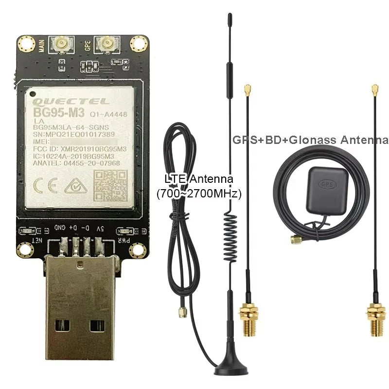 USB Cellular Modem with SIM Slot and GNSS Antenna