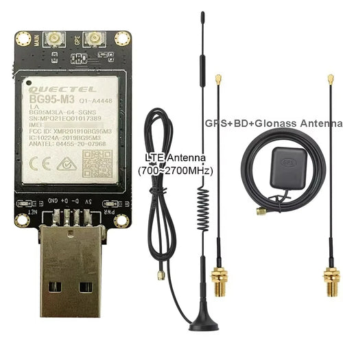 USB Cellular Modem with SIM Slot and GNSS Antenna