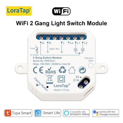 LoraTap Tuya Smart Life ZigBee WiFi Light Switch Module Dimmer Energy Monitor App Remote Control Alexa Google Home Voice Control - Home Smart Direct