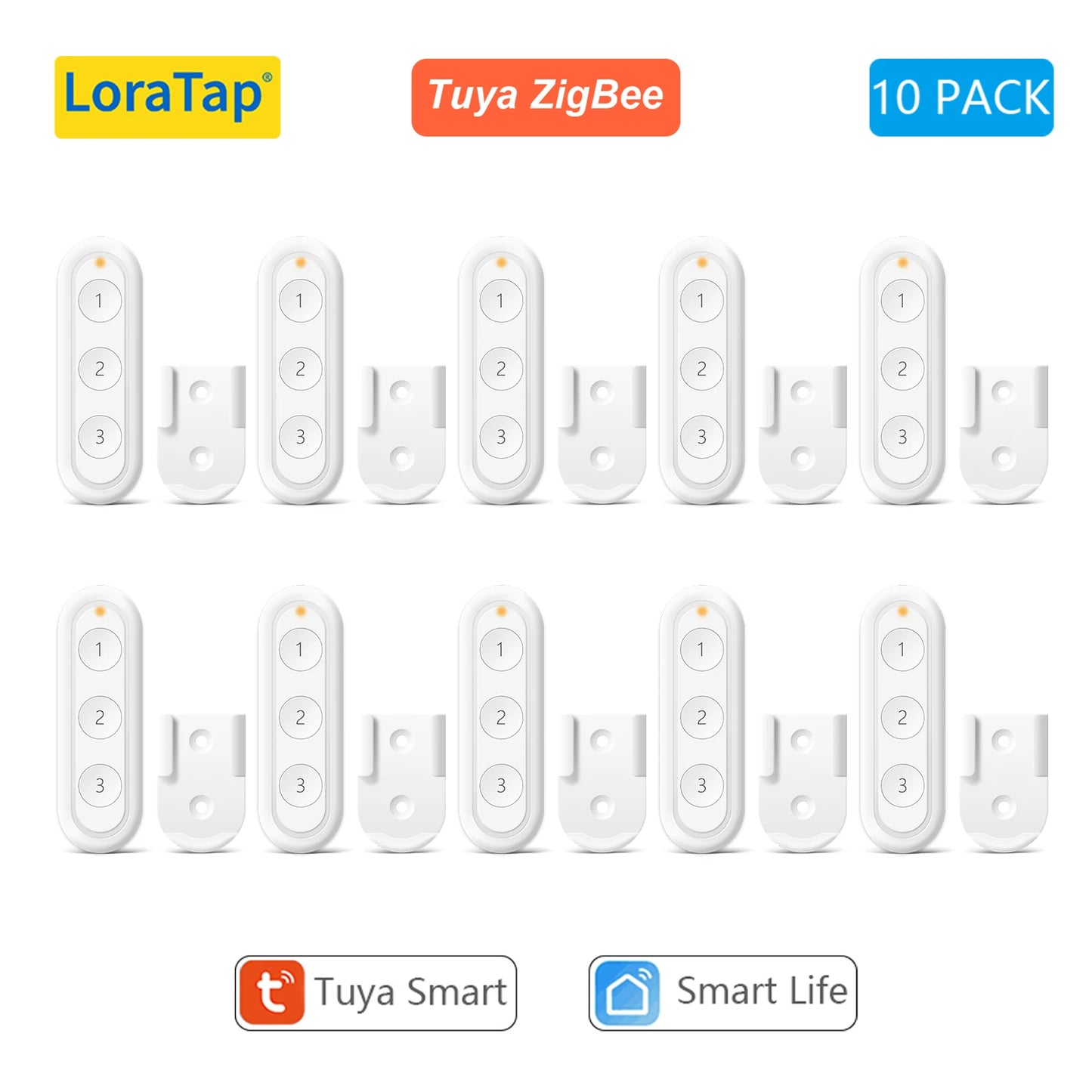 LoraTap Tuya Smart Life Wireless Scene Switch 3 Gang Remote Intelligent Device Linkage Control Home Assistant Support - Home Smart Direct