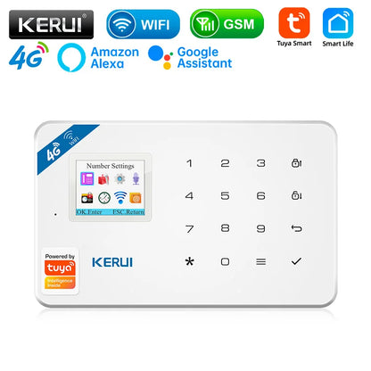 KERUI Security Alarm System Kit W184 4G WIFI GSM Alarm Wireless Home Tuya Smart APP Control Motion Sensor Burglar Support Alexa - Home Smart Direct