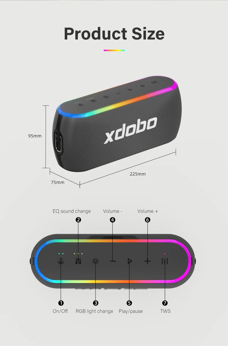 Xdobo Bluetooth Speaker Wireless Subwoofer Outdoor Loudspeaker - Home Smart Direct