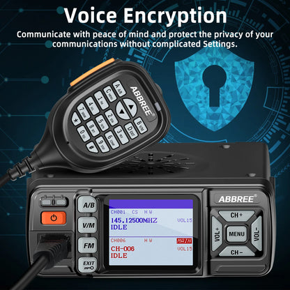 Mini Mobile Radio with Long Range Dual Band and Voice Encryption