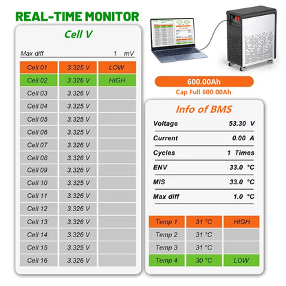 Large Capacity LiFePO4 Solar Storage Battery with Smart BMS