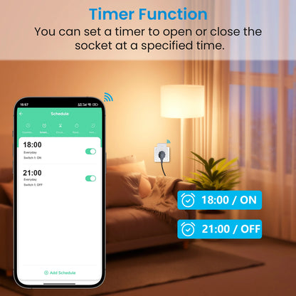Smart WiFi Plug Outlet with Energy Monitoring