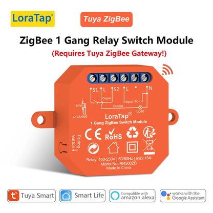 Tuya ZigBee/Wi-Fi Wireless Swith Relay Module 2 Way Control 16A Voice Control by Google Alexa - Home Smart Direct