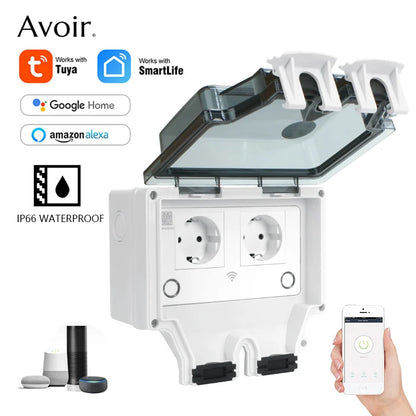 Waterproof Outdoor Smart Socket with Dual USB and App Control